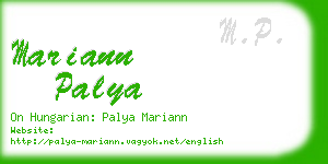 mariann palya business card